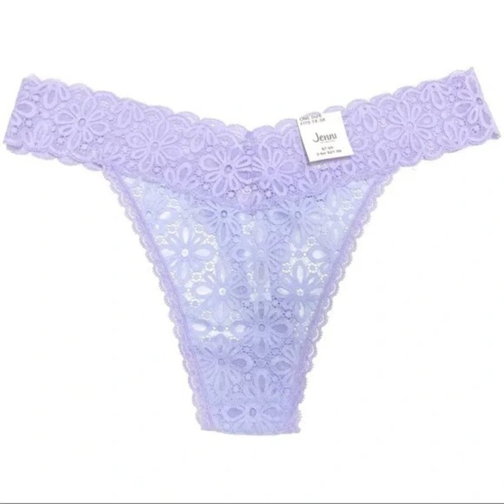 Jenni Plus Sexy One Size Thong -Lavender Sachet